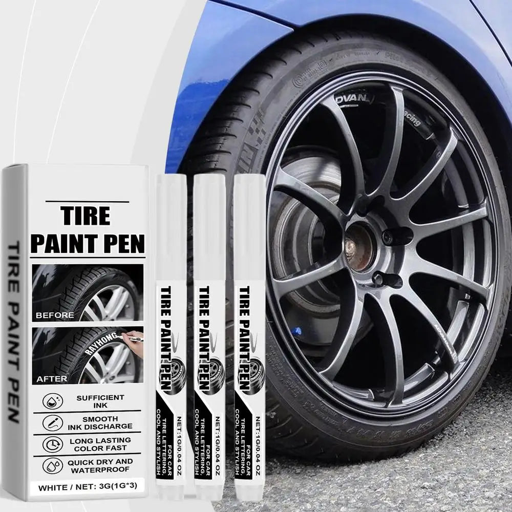 White Paint Pens 3X Paint Pens Tire Markers Quick Dry Marking Pens Oil Based Marker Pen Waterproof Permanent Markers For Rubber
