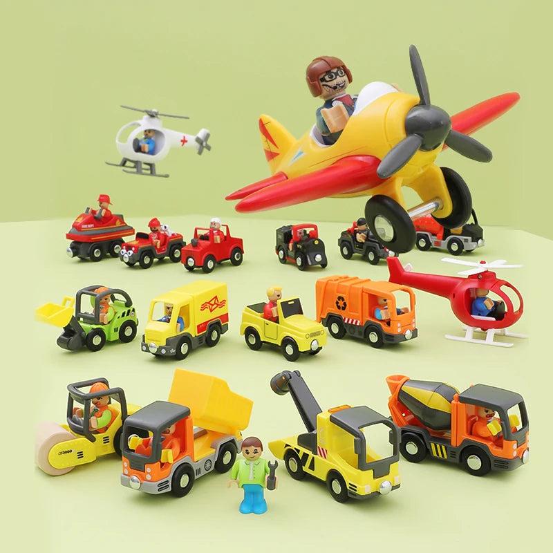 Variety Of Optional Track Magnetic Cars Multi-Purpose Vehicles Compatible Brand Wooden Scene Track Car Toys Children's Gifts W09