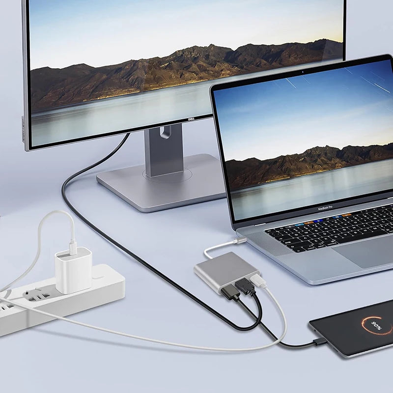 3 IN 1 USB HUB Male To Femal HDMI-compatible Adapter for PC Laptop Macbook USB 3.1 Type-C To USB 3.0 Charge Adapter Converter