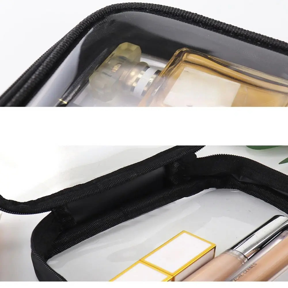 Travel Zipper Clear Makeup Beauty Wash Organizer Waterproof Transparent Cosmetic Bag Women Make Up Case Bath Toiletry Bags Kit