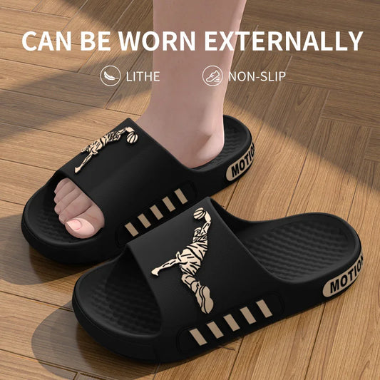 Men's slippers for outdoor wear, summer home, thick soled shower, anti slip sports, cool slippers for cooldown - Belvar