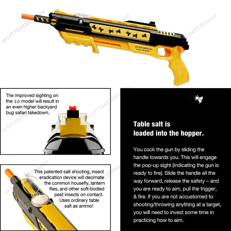 The New 3.0 Fly Killing Gun Can Be Equipped With Laser Aiming, Manual Salt Gun, Children's Toy, Adult Toy Mosquito Killing Gun
