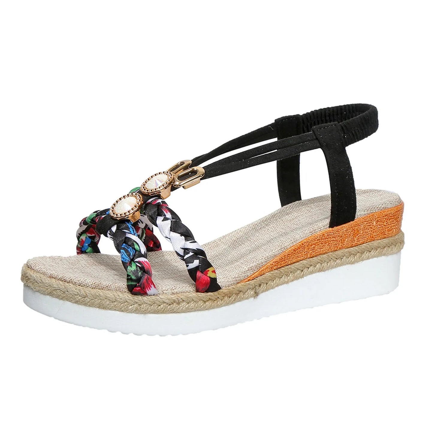 Women Wedge Heeled Sandals Spring And Summer Fashionable Thick Soled Adjustable Strap Sandal Female Beach Outside Wear Shoes