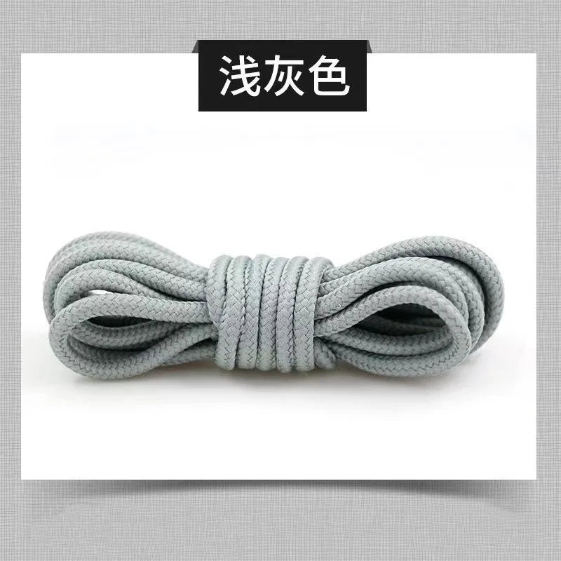 2pcs/ Pair Round Solid Polyester Black Brown Shoelaces For Marten Boot Women Men Outdoor Hiking Boots Sports Shoes Lace Strings