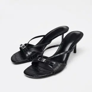 Women's High Heels Slippers Designer Heeled Shoes 2025 Summer Fashion Sandals Pumps Shallow Sexy Slides Stilettos Mujer Zapatos - Belvar