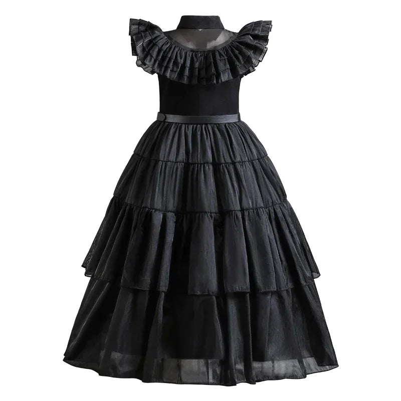 Wednesday Adams Cosplay for Girls Costume 2025 New Vestidos For Kids Carnival Easter Halloween Party Costumes for 3-12 Years