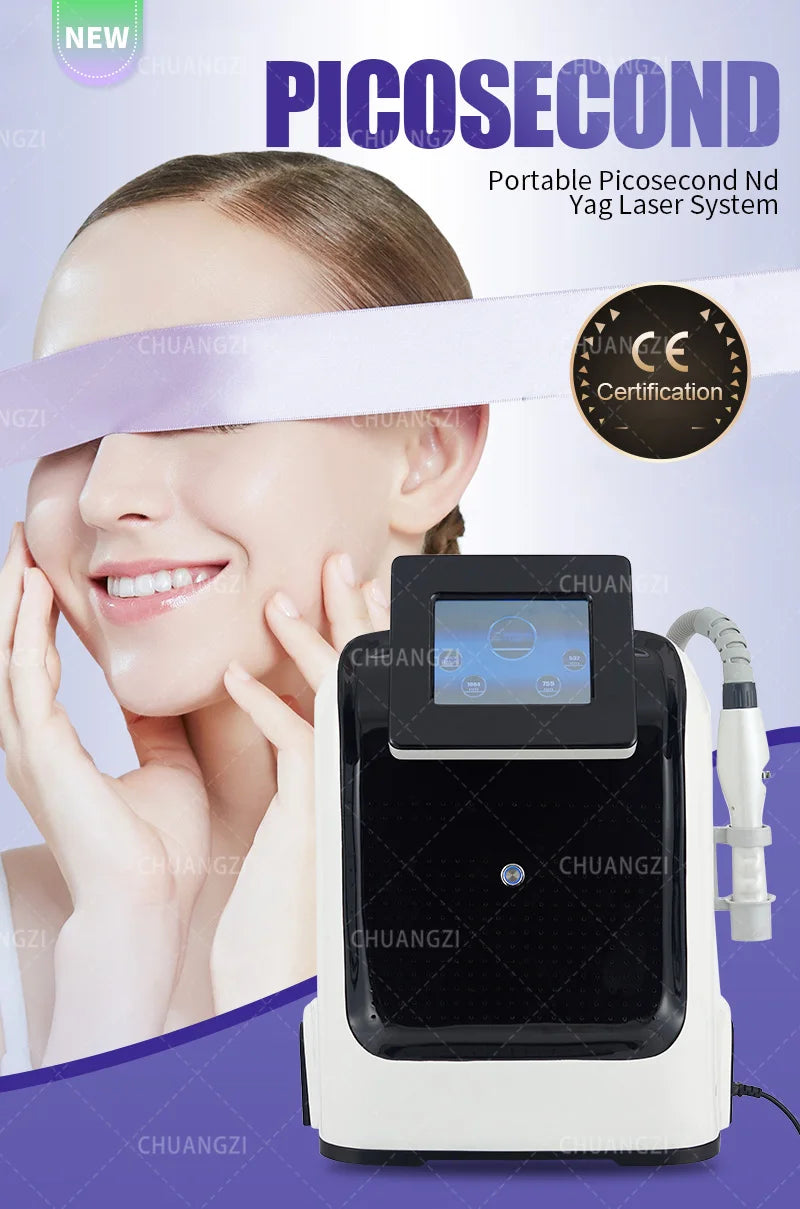 2025Portable 532Nm 1064Nm 755Nm Picosecond Pico Laser Q Switched Nd Yag Laser Tattoo Removal Treatment Machine