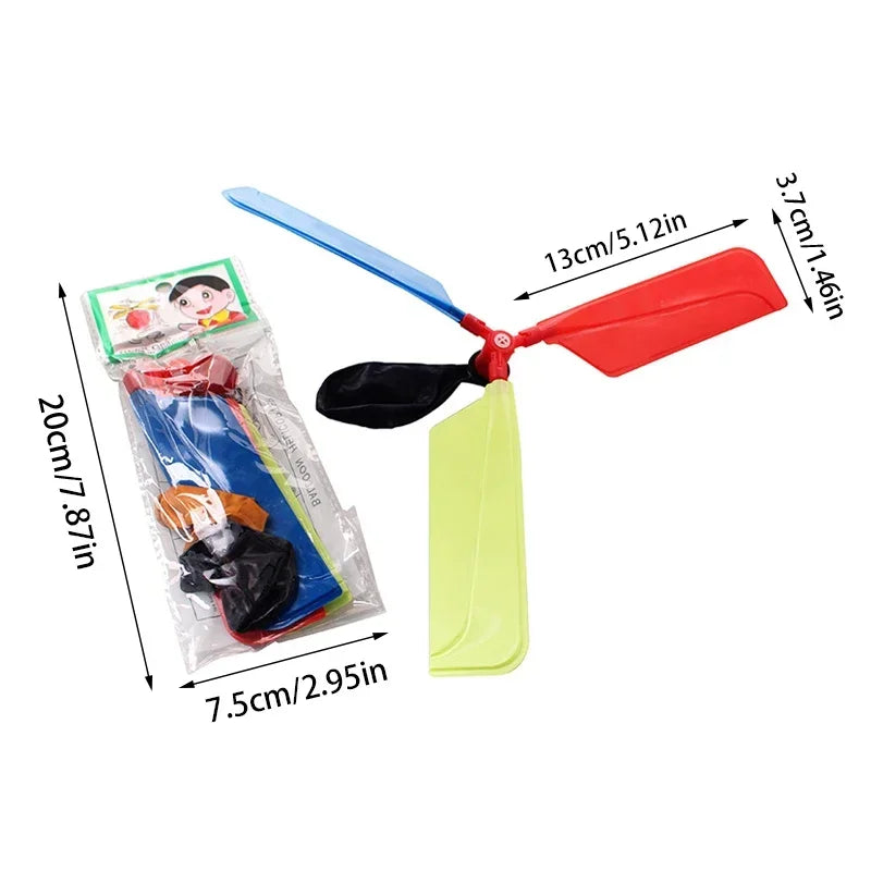 3PCS Air Balloon Helicopter Toy Funny Balloon Ortable Outdoor Helicopter Flying Kid Birthday Party Children's Day Interest Game