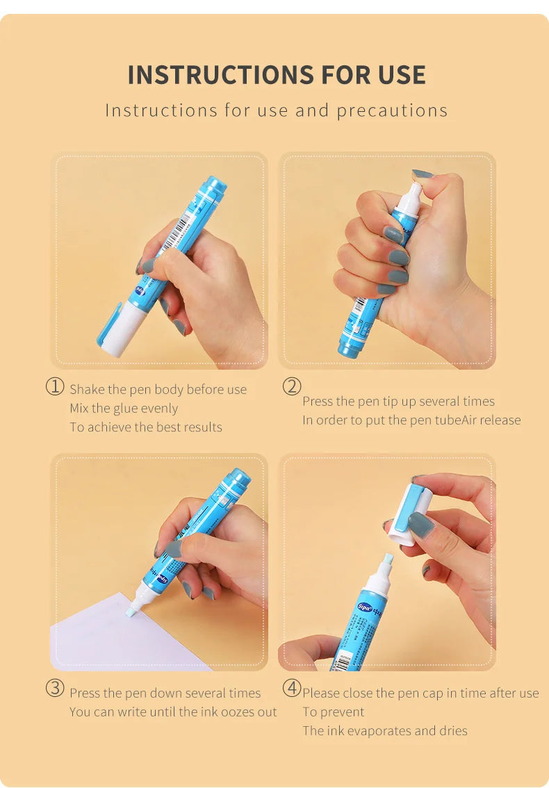 1pcs Creative Large Capacity Solid Glue Pen Cute Three-Purpose Fast Dry Glue Pen DIY Super Strong Glue Stick Stationery Supplies
