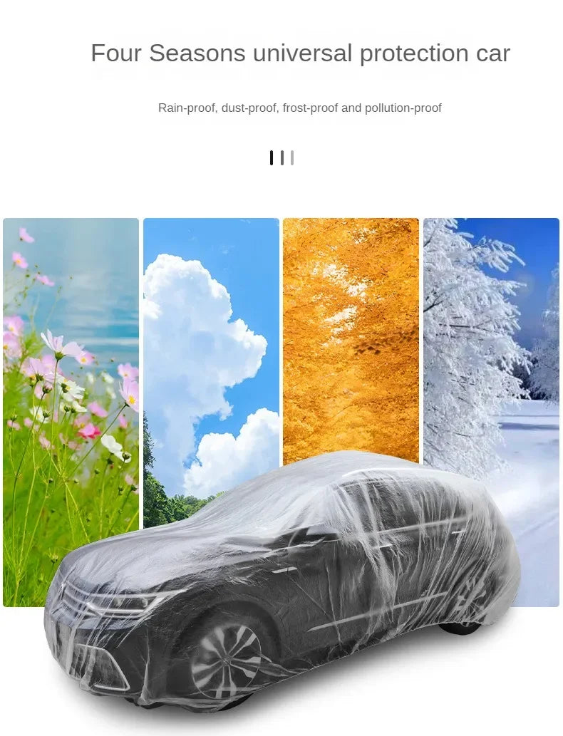 1-10PCS Disposable Car Cover Transparent Car Cover Car Coat and Car Cover PE Film Rain Cover Disposable Car Cover Car Dust Cover