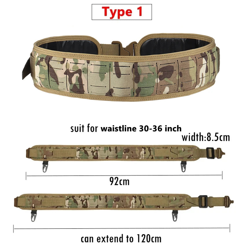Tactical Padded Belt Airsoft CS Combat Molle Airsoft Belts Duty Paintball Waist Belt War Game Hunting Accessories