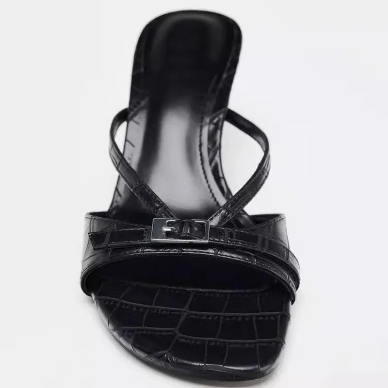 Women's High Heels Slippers Designer Heeled Shoes 2025 Summer Fashion Sandals Pumps Shallow Sexy Slides Stilettos Mujer Zapatos - Belvar