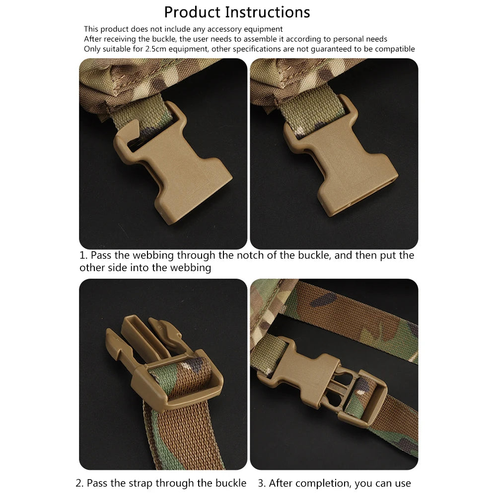 2/4pcs SRB Mount Webbing Buckle Clip Tactical Quick Attach Backpack Buckle Modular Attachment Detachable for Hunting Belt Bag