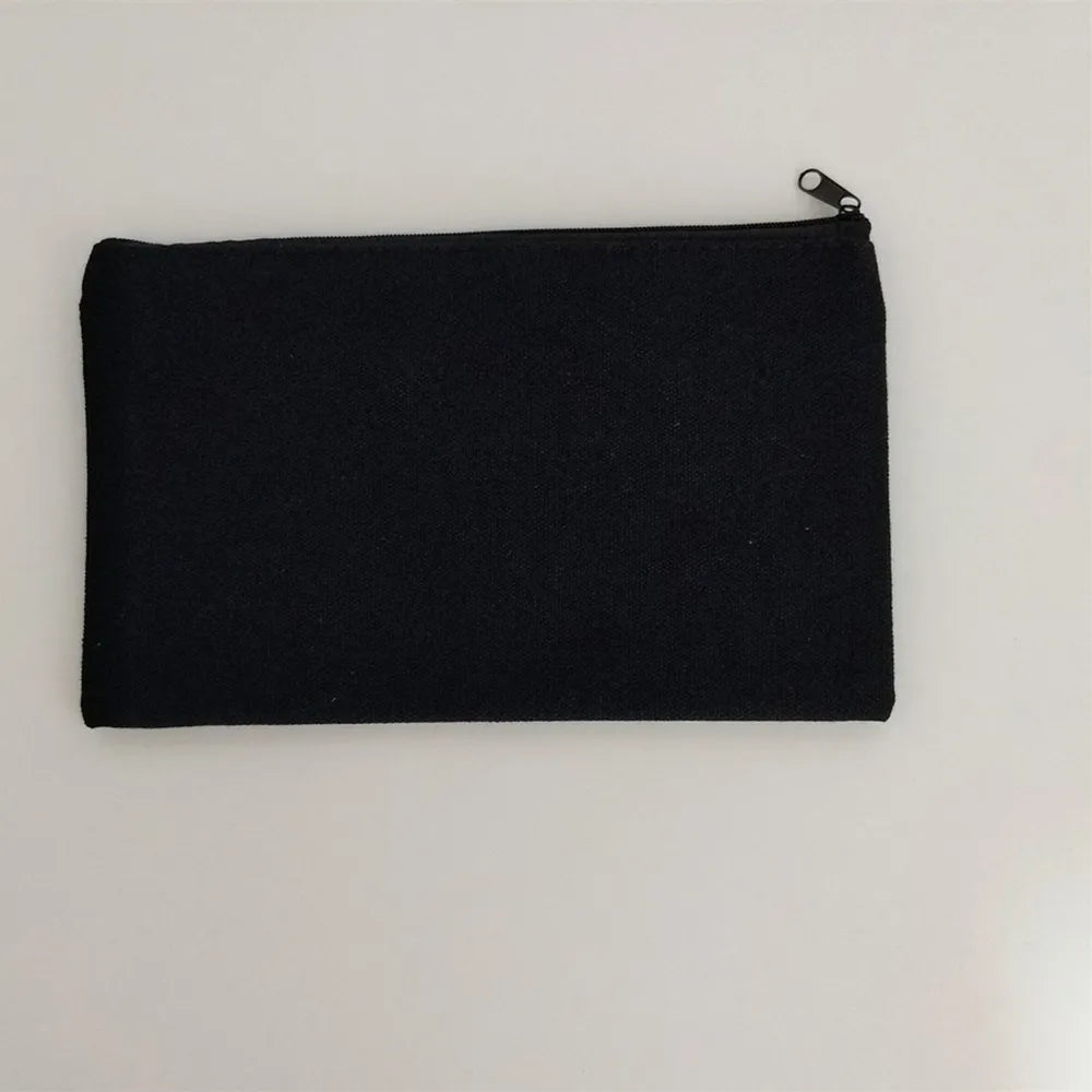 1Pcs Canvas Zipper Bags Multifunctional Blank DIY Craft Pouches Pencil Cosmetic Jewelry Bags Case Pouch For Home School Travel