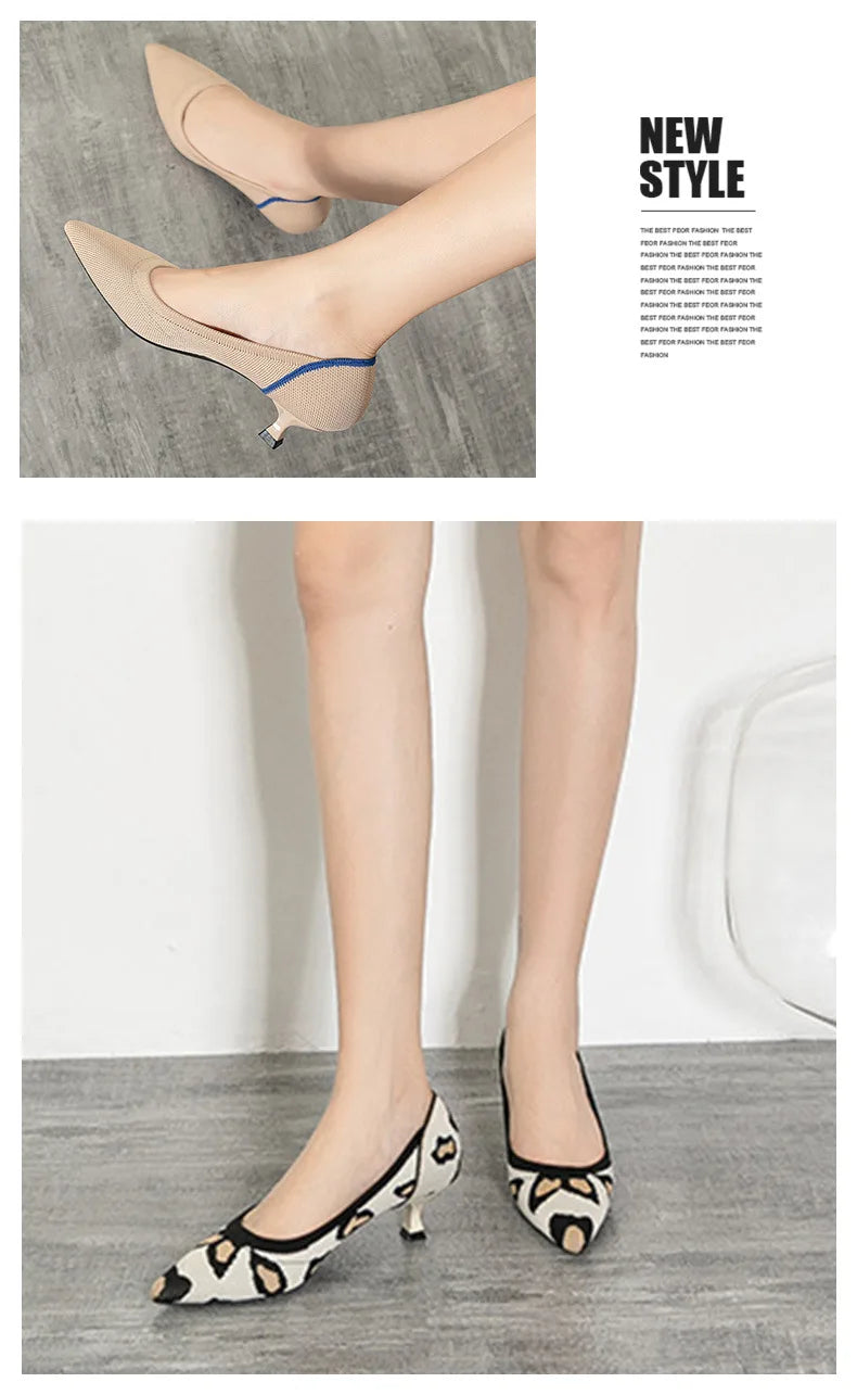 Women's high heels shoes  2025 new spring  / autumn / fashion beautiful breathable sweat absorbing comfortable shallow mouth p - Belvar