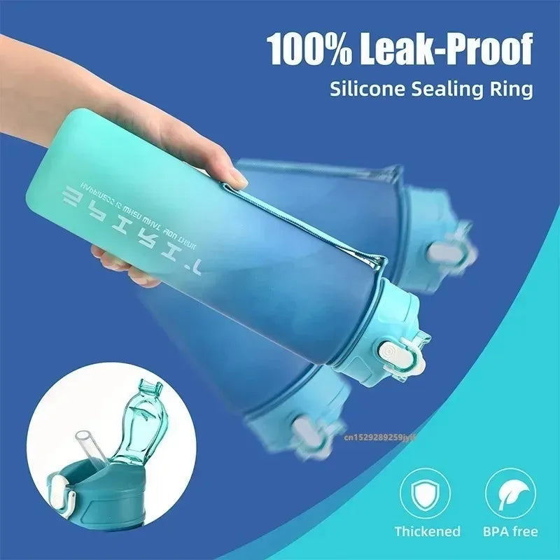 1PCS 800ML Large Capacity Sports Water Bottle Motivational Leak Proof Portable Reusable Plastic Cups Outdoor Travel Gym Jugs