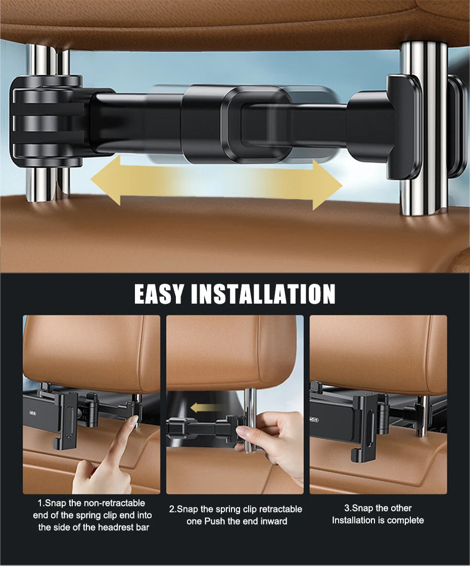Telescopic Car Rear Pillow Phone Holder Tablet Rotating Car Seat Rear Stand Headrest Bracket for Phone Tablet 5 13 Inch
