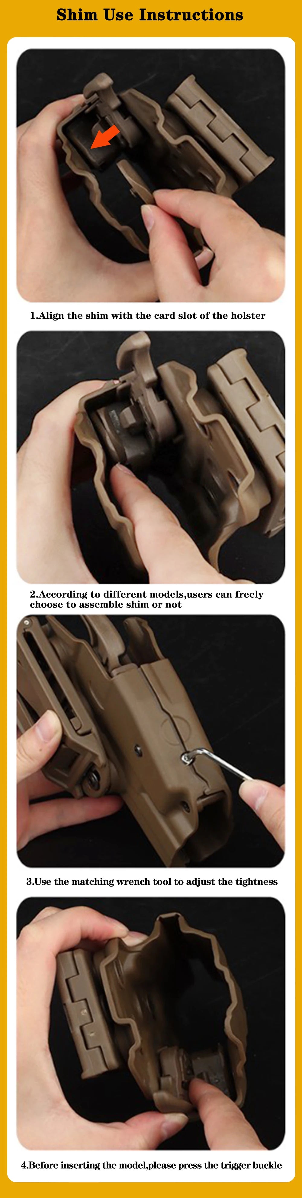Tactical Universal Quick Pull Gun Holster for GLOCK 17/20/21/22/31/37.GRAND POWER 45/P1/P11/P40.H&K 45/VP40.S&W M&P 22/SW40F