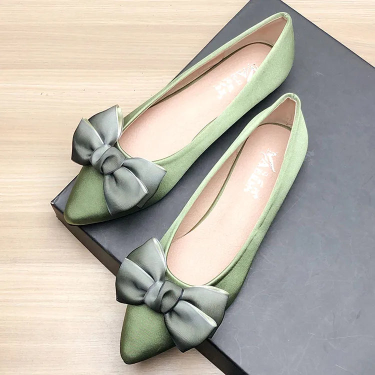 Shoes for Women Flat Heels Pointed Flat Shoes Black Flats for Women Dressy Comfort Silk Bow Size 33-43 Nice Quality Basic Shoes