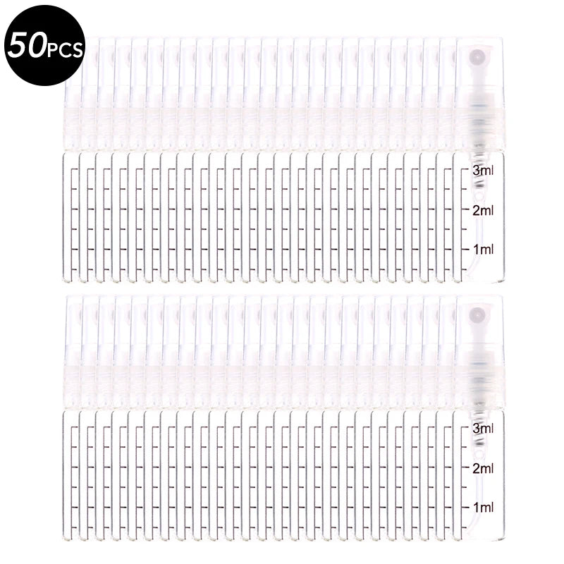 10/20/50PCS 3ml 5ml 10ml Perfume Refillable Spray Bottle Portable Glass Atomizer Container Small Sample With Dispenser Tool