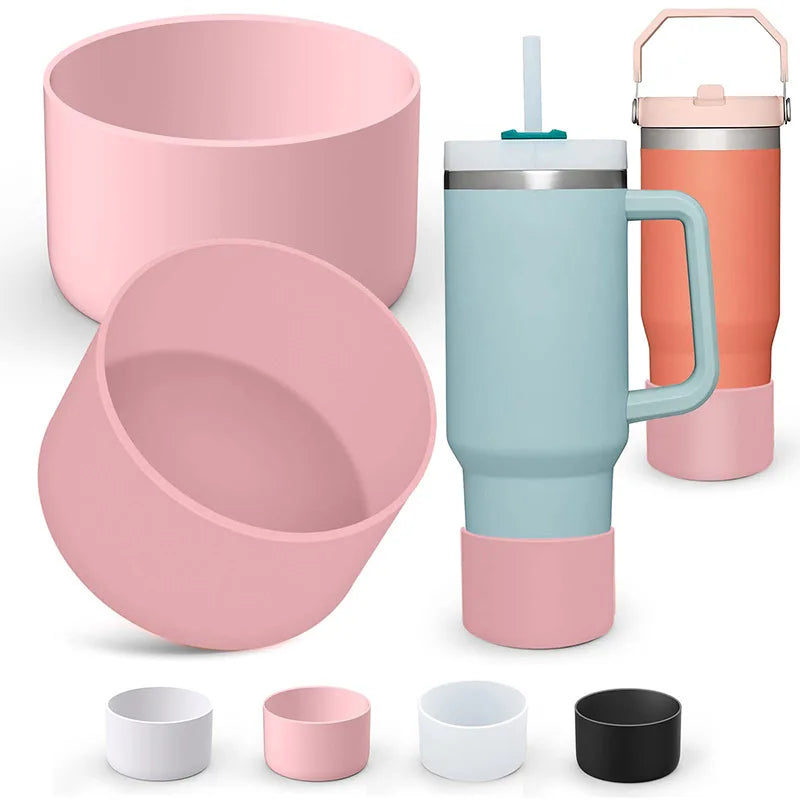 2PCS Silicone Boot Bottom Sleeve Cover for Stanley 40oz Tumbler Quencher Adventure and Ice Flow Flip 30 Oz 20 Oz Water Bottle
