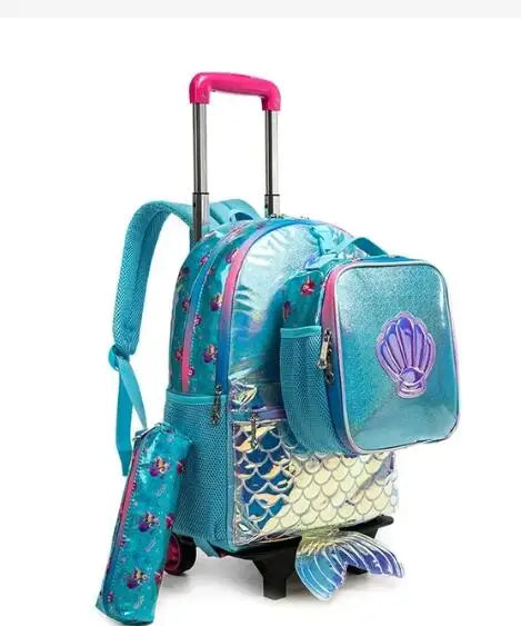 School Wheeled backpack Bag School bag with wheels Trolley Satchel bag Kids School Rolling backpack for girls School Trolley Bag