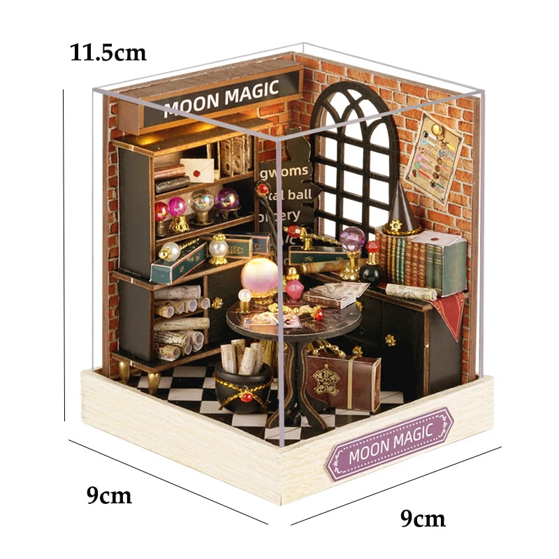 Wooden Miniature Doll House DIY Small House Kit Making Room Toys 3D Puzzle Assembly Building Model Toys for Birthday Gifts