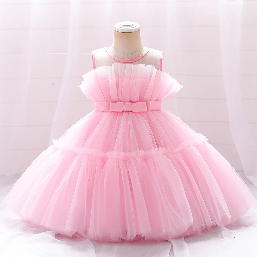 2022 Baby Dress For Girls Kids Wedding Bridesmaid Dresses Toddler Tulle Birthday Princess Party Dress Infant Outfits Vestidos