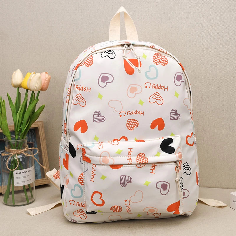 Waterproof Nylon Book Bag Teenage Large Capacity College Backpack Fashion Students School Bag Cute Travel Backbag College Bag
