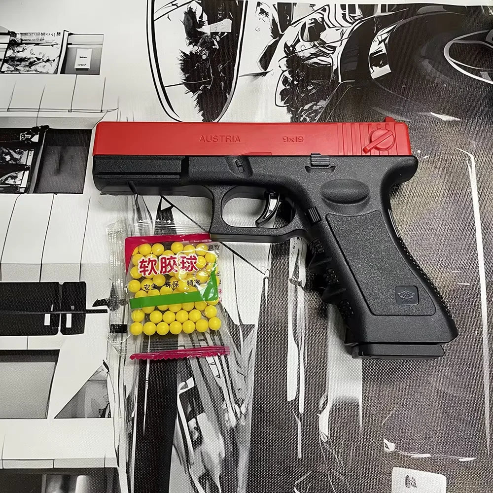 Soft Bullet Airsoft Pistol Manual G17 Toy Gun Lower Magazine With Laser Outdoor Sports CS Game Weapon for Children Adults Gift