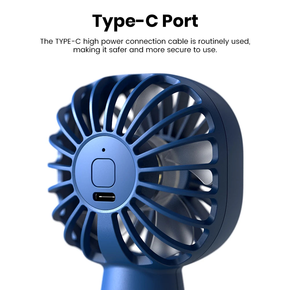 TOPK 1800mah Mini Portable fan,USB Electric Fan 3 Speeds rechargeable portable fan Eyelash hand fans for room Camping Supplies