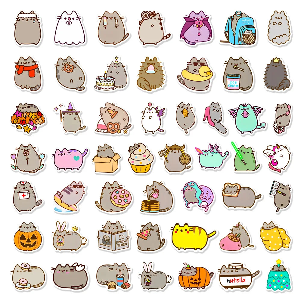 10/30/50PCS Chunky Cat Cute Animal Cartoon Stickers Decorative Stationery Scrapbook Notebook Phone Diary Kawaii Decals Sticker