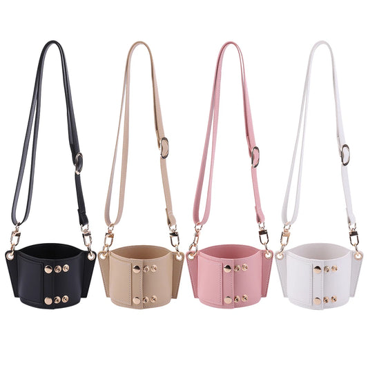 PU Leather Water Bottle Sling Bag with Adjustable Strap Portable Cup Cover For STANLEY 30oz & 40oz Tumbler for Outdoor Travel