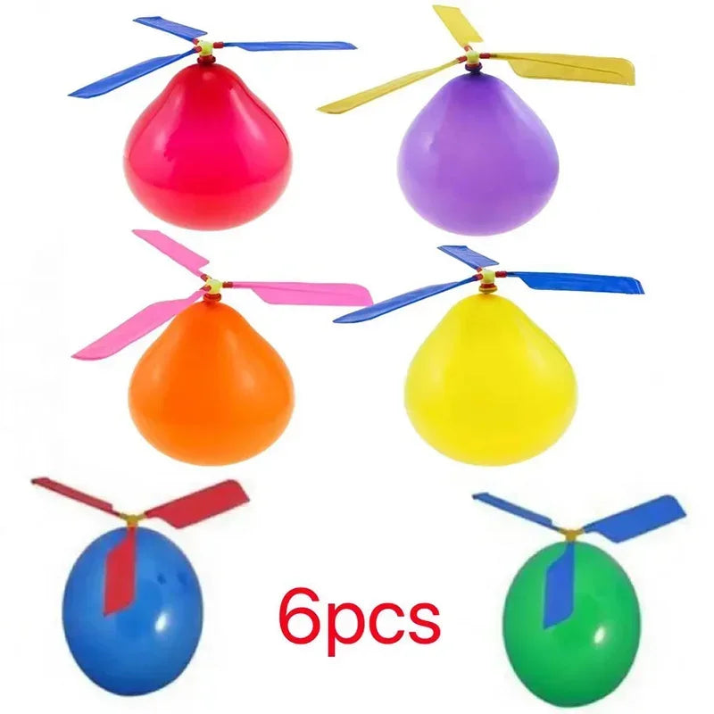 3PCS Air Balloon Helicopter Toy Funny Balloon Ortable Outdoor Helicopter Flying Kid Birthday Party Children's Day Interest Game