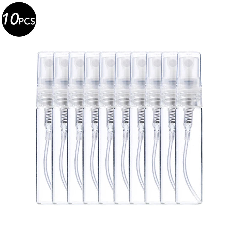 10/20/50PCS 3ml 5ml 10ml Perfume Refillable Spray Bottle Portable Glass Atomizer Container Small Sample With Dispenser Tool