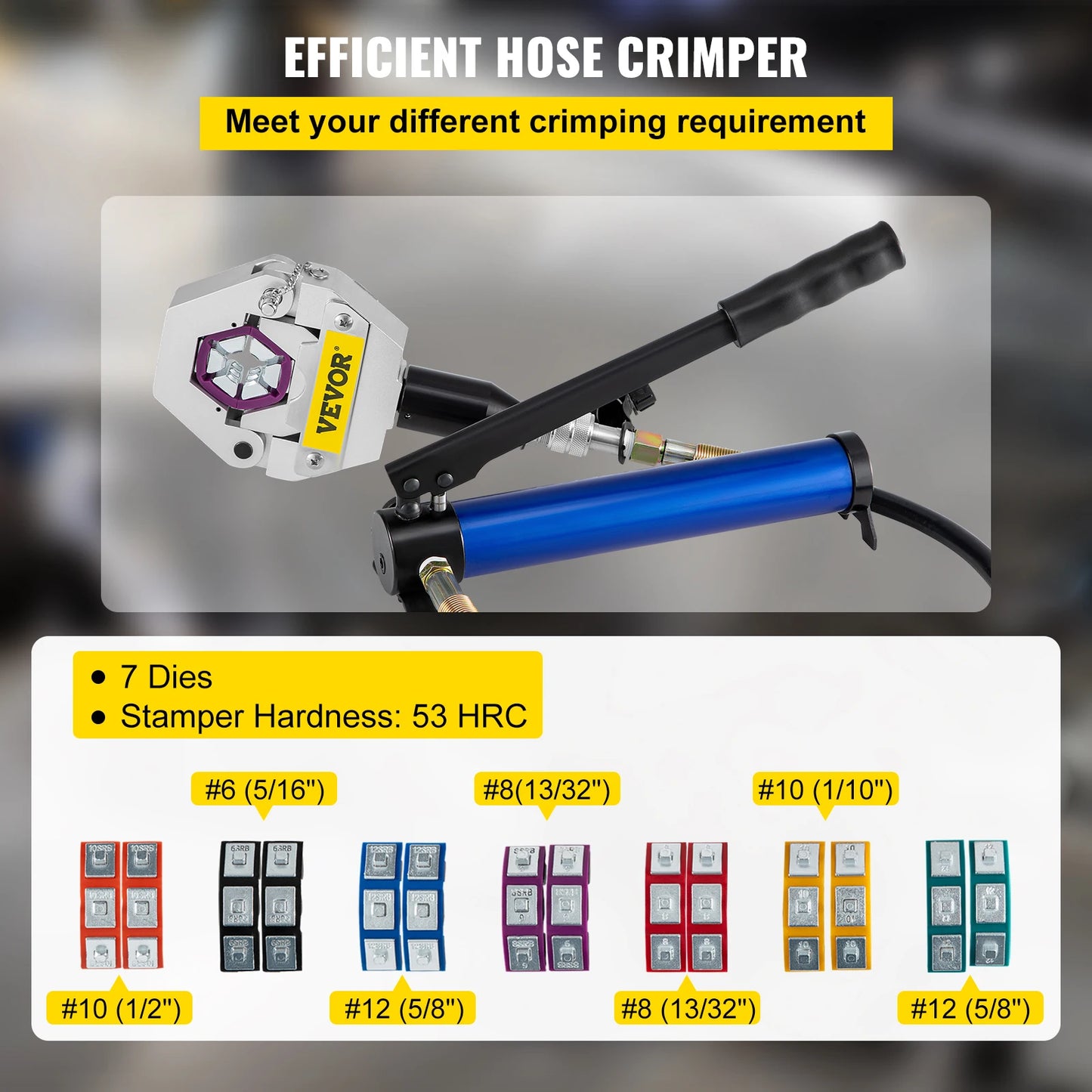 SucceBuy Hydraulic Hose Crimper 71500 Separable Hydra-Krimp with Aluminum Pump Handheld Air Condtioning Repair Crimping Tool Set