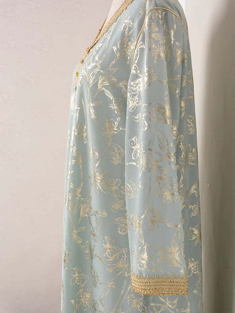Women Dress Middle East Flower Fashion New Muslim Dubai Abaya Turkey Robes Fashion Abaya Moroccan Kaftan Vistidos Musulmana