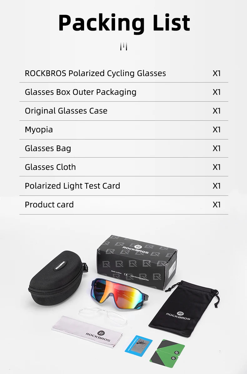 ROCKBROS Bike Glasses Polarized / Photochromic UV400 Sun Protection Sports Eyewear Bicycle Sunglasses MTB Road Cycling Glasses