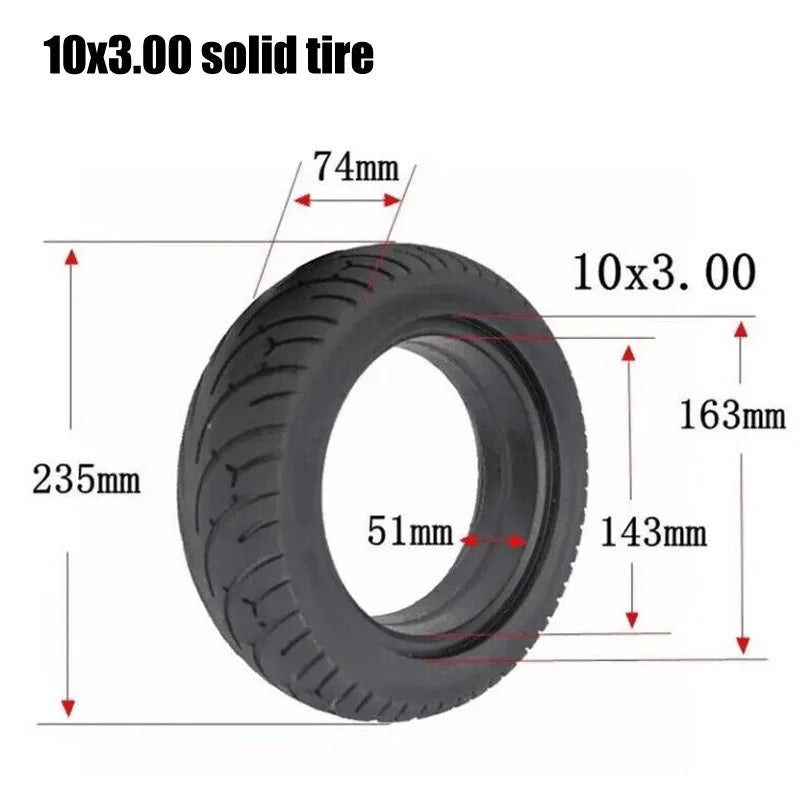 10x2.50 Tubeless Wheel Tyres Solid Tyre Inflation 10x2.125 for 10 inch Electric Scooter Accessory 10x3.00 Tires