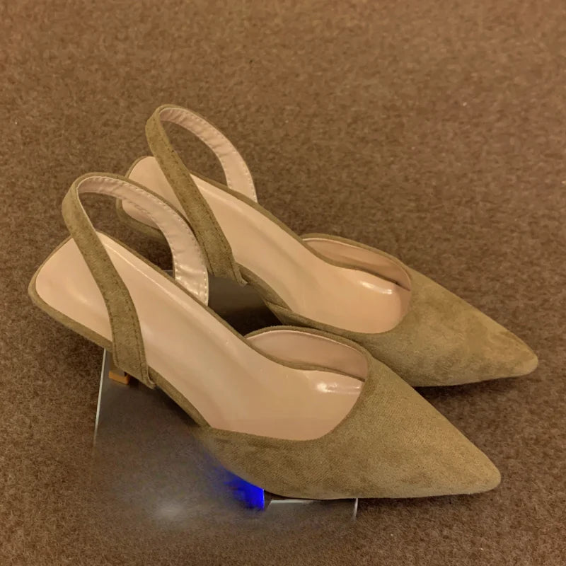 Shoes for Women Fashion One Kick Women's Pumps Autumn Pointed Toe Suede Solid Sexy Dress Stilettos or Thin Heels Shallow Shoes