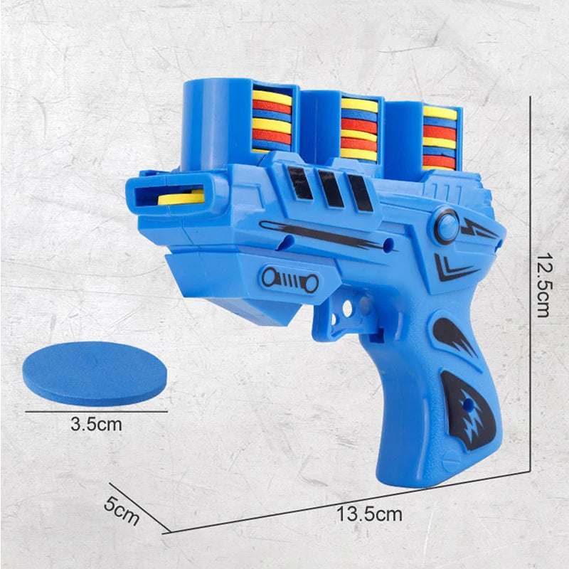 Soft Bullet Toy Gun Children's Flying Gun Toy Safety EVA Soft Bullet Foam Disc Launcher Gun Parent-Child Interaction Games Toys