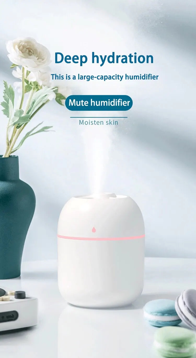 Portable Water Drop Humidifier USB Desktop Indoor Air Atomization Humidifier Household Mute Large Spray Humidifier