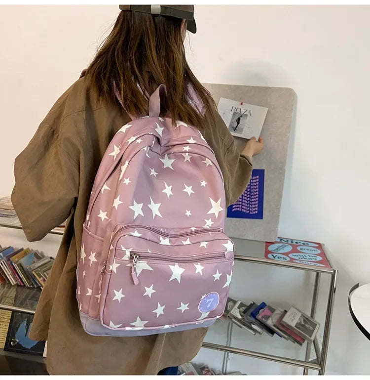 Star Backpack for Women Men 17 Inch Star Laptop Backpack College Bag Cute Travel Backpack Student Back To School Casual Bookbag