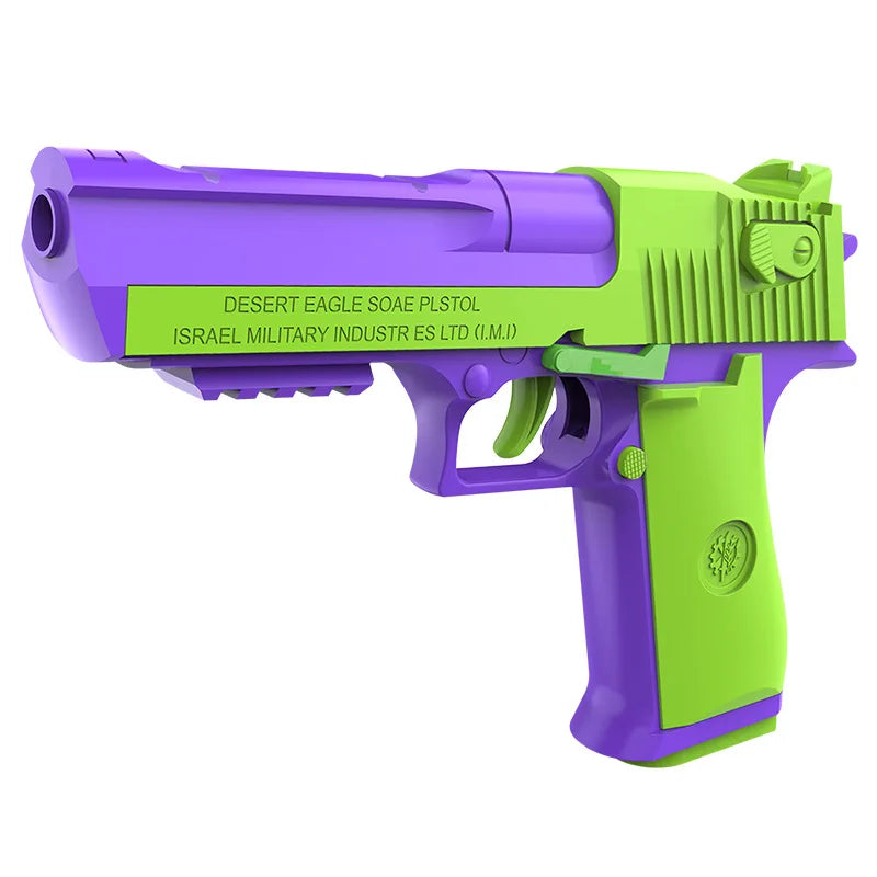 Stress Relief Simulation Model Gun Continuous Throwing Hanging Revolver Launcher Toy Gun Outdoor Play Entertainment Kids Gift