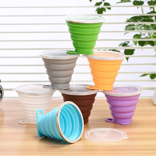 270ML Silicone Collapsible Cups for Camping Foldable Travel Water Bottle Outdoor Travel Cups for Children Reusable Folding Mug