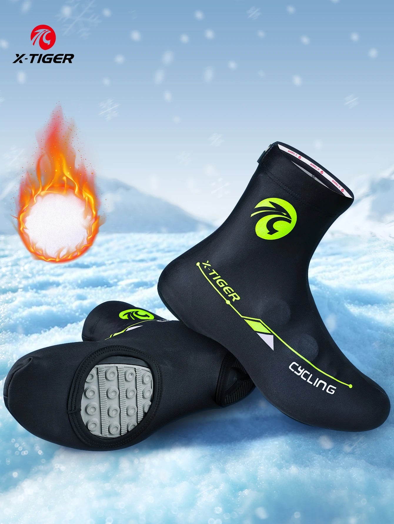 X-TIGER Winter Cycling Sport Shoe Cover Boot Warm Covers Thermal Windproof Overshoes MTB Bicycle Riding Racing Shoes Protector