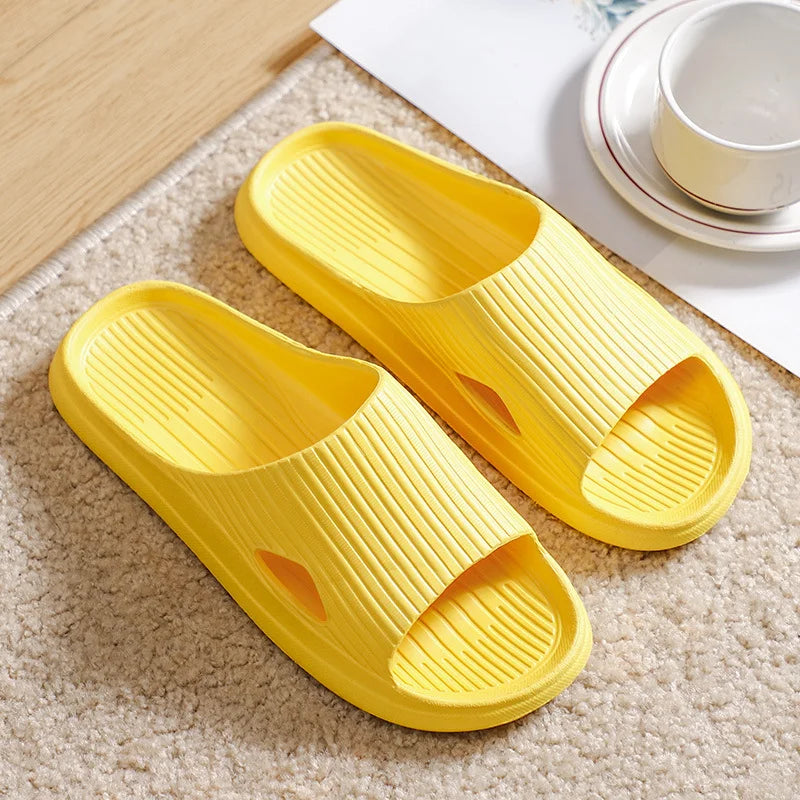 Slippers Female Comfortable Bathroom Living Room Non-Slip Home Hotel Hollow Couple Bathroom Soft Bottom Sandal Slippers