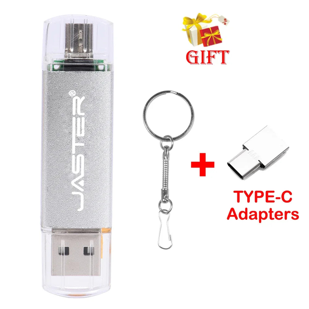 3 In 1 USB Flash Drives 64GB Free TYPE-C Adapters Gifts Pen drive 32GB Black OTG Memory Stick 16GB Key Chain Pendrive 8GB U Disk