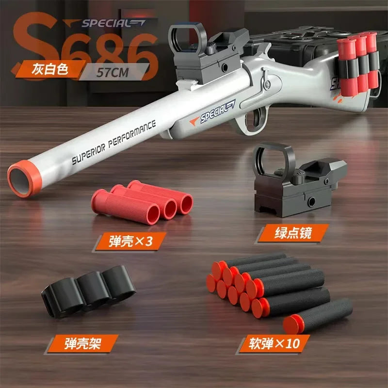S686 Throwing Shell Toy Gun Soft Bullet Airsoft Launcher Outdoor Sports CS Game Weapon Pistola Shooter Weapon for Boys Gift