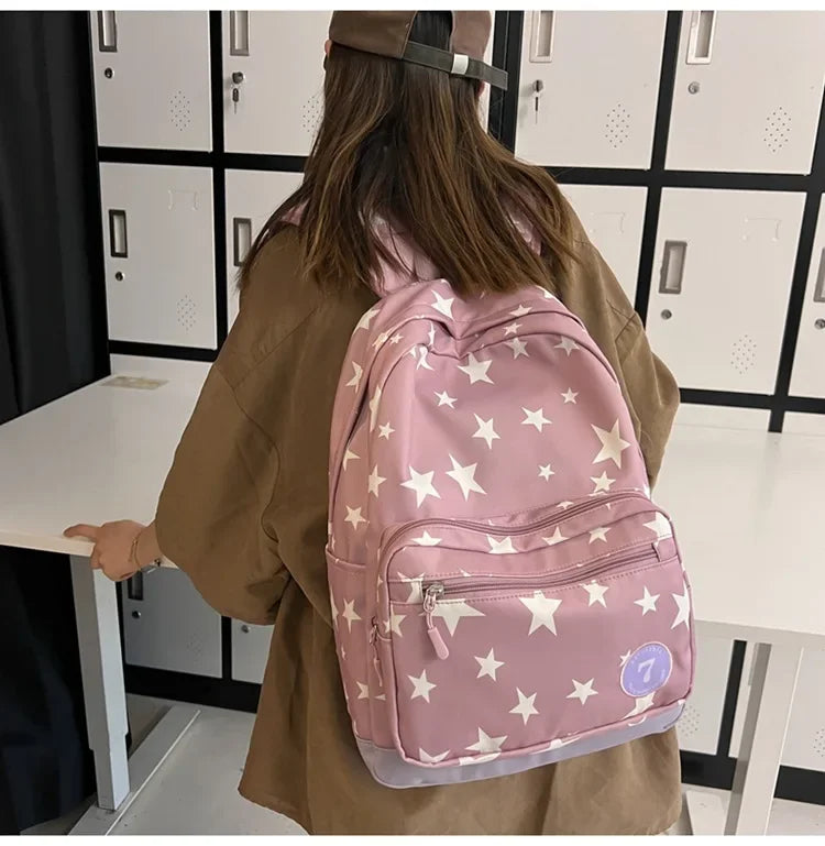 Star Backpack for Women Men 17 Inch Star Laptop Backpack College Bag Cute Travel Backpack Student Back To School Casual Bookbag